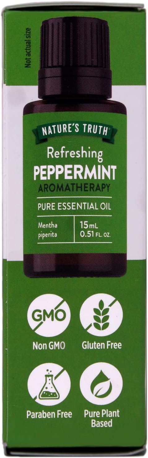 Nature's Truth Peppermint Essential Oil for Diffusers and Aromatherapy, 0.51 FL OZ - 4 Pack