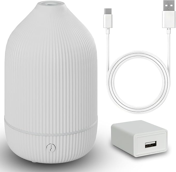 Diffuser,USB Plug-in Car Portable Aromatherapy Diffuser, 7 Colors Lights 2 Switch Mode Waterless Auto Off for Car Home Office Room (USB Power)