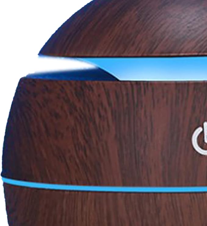 Wood Grain Humidifier, Portable Mini Humidifier Compact Portable 5V 2W USB Aroma Diffuser Quiet Essential Oil Diffuser for Bedrooms Living Rooms Office Car