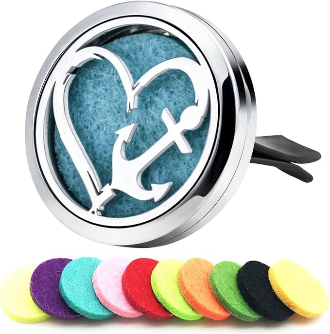 Love Anchor Car Diffuser Vent Clips Essential Oil Aromatherapy Car Diffuser Vent Clip Air Freshener Car Accessories for Women with 10 Refill Pads