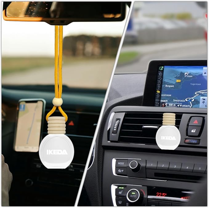 Ikeda Car Air Freshener: Hanging Car Smell Air Freshener | 10ml Hanging Car Perfume | Long Lasting Fragrance | Strong Scents Diffuser for Auto Home (Coconut)