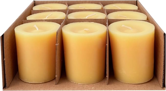 Scented Votive Candles Set of 9 – CW Studio Kraft Paper Gift Box, Up to 12 Hour Clean Burn Each, Hand-Poured Soy & Paraffin Wax, Variety Pack Home Decor & Gift