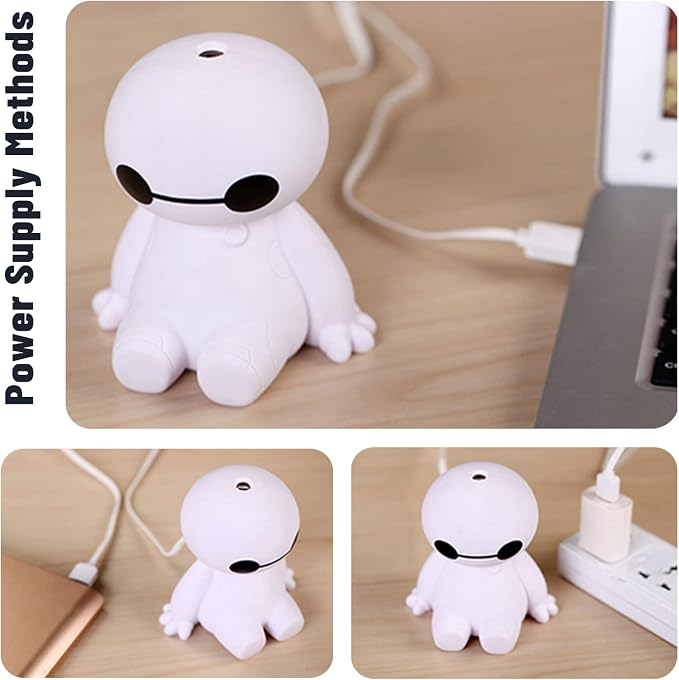 INVODA Humidifiers Portable Small Cool Mist Humidifiers Mini USB Personal Desktop for Travel, Car, Office Room, Bedroom (White)