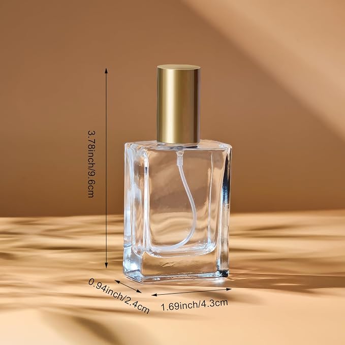30ml/1.0 Oz Glass Spray Bottle Perfume Atomizer,Travel Refillable Perfume Bottles Empty Classic Spray Bottle 2Pack (Gold, 30ml)
