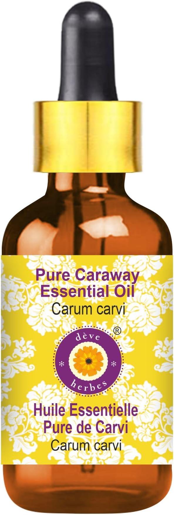 Deve Herbes Pure Caraway Essential Oil with Glass Dropper 15ml (0.50 oz)