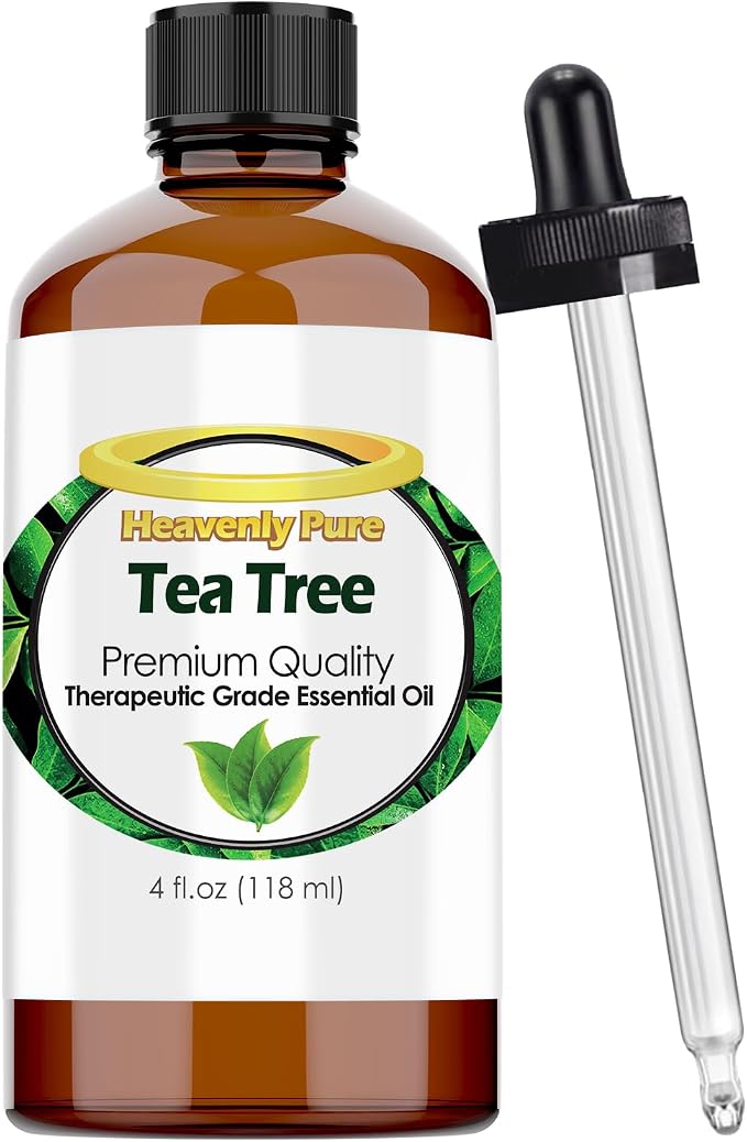 Heavenly Pure - Tea Tree Essential Oil 4 oz Bottle for Candle Making, Aromatherapy, Body, Face, Skin and Hair Care - 118 ml - Tea Tree Oil