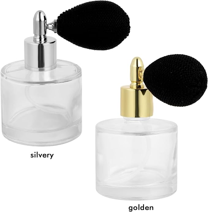 HEALLILY Refillable Perfume Bottle 3.54In Fine Mist Spray Atomizer Leakproof Clear Glass Travel Container for Fragrance Dispensing