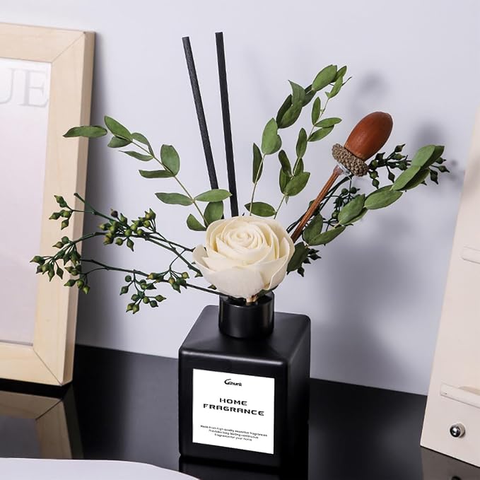 Reed Diffusers for Home, Natural Flower Reed Diffusers Set,150ml(5.3oz) Long Lasting Reed Fragrance for Bathroom, Home Fragrance Diffuser, Scent Diffusers, Scented Oils, Bathroom Décor，Air Fresheners