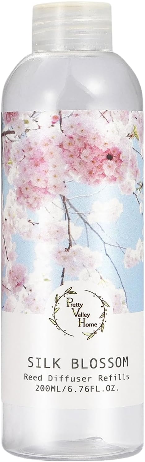 Reed Diffuser Oil Refill, Silk Blossom, 6.76oz（200ml Scented Oil Refill for Reed Diffuser Home Fragrance for Bedroom, Bathroom Office Home Decor