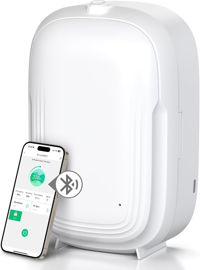 Waterless Essential Oil Diffuser for Home Hotel Collection Smart Scent Air Machine Up to 1000 sq.ft 150ml Aromatherapy Scent Diffuser for Large Room Luxury Aroma Diffuser - White