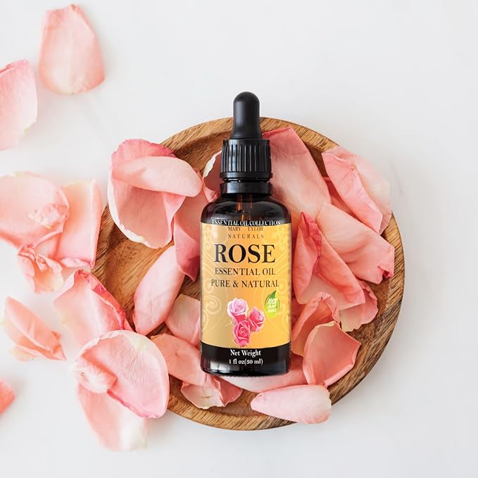 Rose Essential Oil 1 oz, Premium Therapeutic Grade, 100% Pure and Natural, Perfect for Aromatherapy, Diffuser, DIY by Mary Tylor Naturals