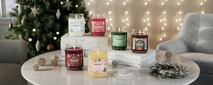 Candle-lite Holiday Scented Candles, Blend of Cinnamon with Nutmeg and Clove, 18 oz Single-Wick Jar, Proudly Poured in USA, Christmas Home Decor, 110 Hours of Burn Time, Holiday Gift for Men and Women