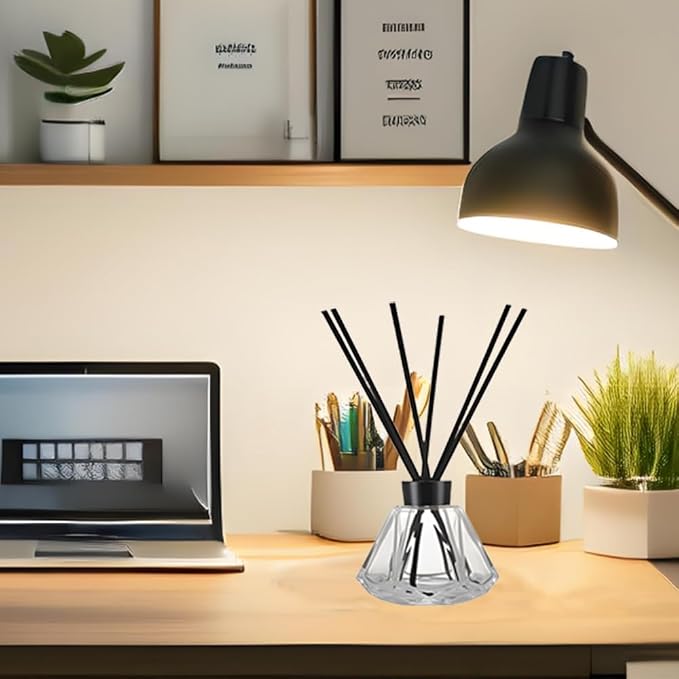 50PCS Black Fiber Reed Diffuser Sticks 12 Inch Long 4mm Diameter Strong Absorption Refill Replacement Reeds for Diffuser Stick Essential Oil Scented Aroma Fragrance Rod for Home Office Spa