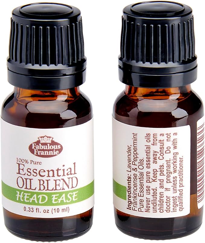 Fabulous Frannie Head Aid Pure Essential Oil Blend Made with Lavender, Peppermint and Frankincense 10ml