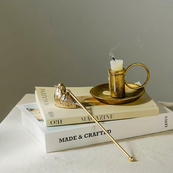 NIKKY HOME Candle Snuffer, Vintage Candle Extinguisher with Bird Decorative Metal Candle Snuffers with Long Handle Candles Accessory Candles Accessories Gift