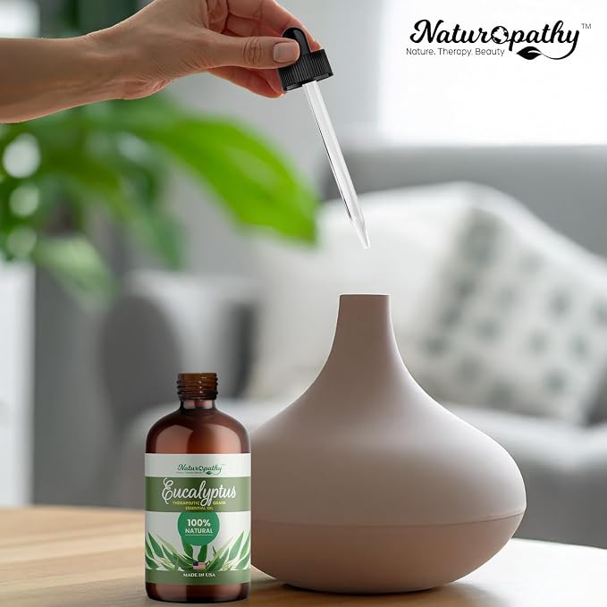Naturopathy Eucalyptus Essential Oil, Therapeutic Grade, Premium Quality Perfect for Aromatherapy (4 fl oz)