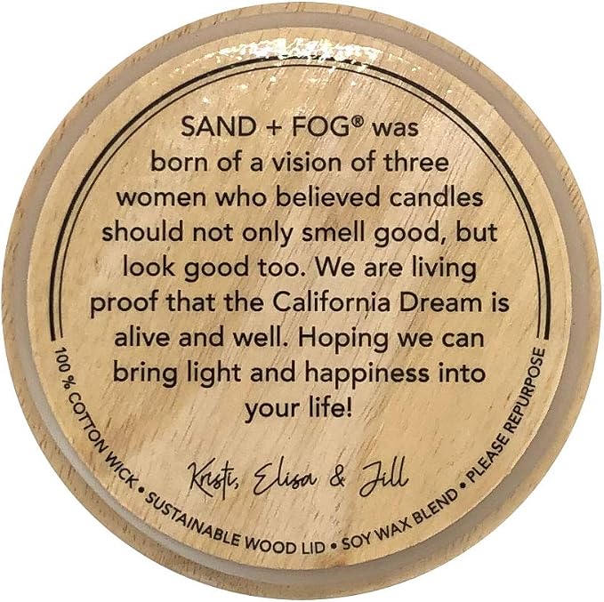 Sand + Fog Scented Candle - Chai – Additional Scents and Sizes – 100% Cotton Lead-Free Wick - Luxury Air Freshening Jar Candles - Perfect Home Decor – 12oz