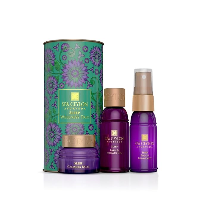 SPA CEYLON Sleep Wellness Trio Set, Restful Spa Essentials for Nourished Skin, Natural Ingredients, Ayurvedic, (Lavender)