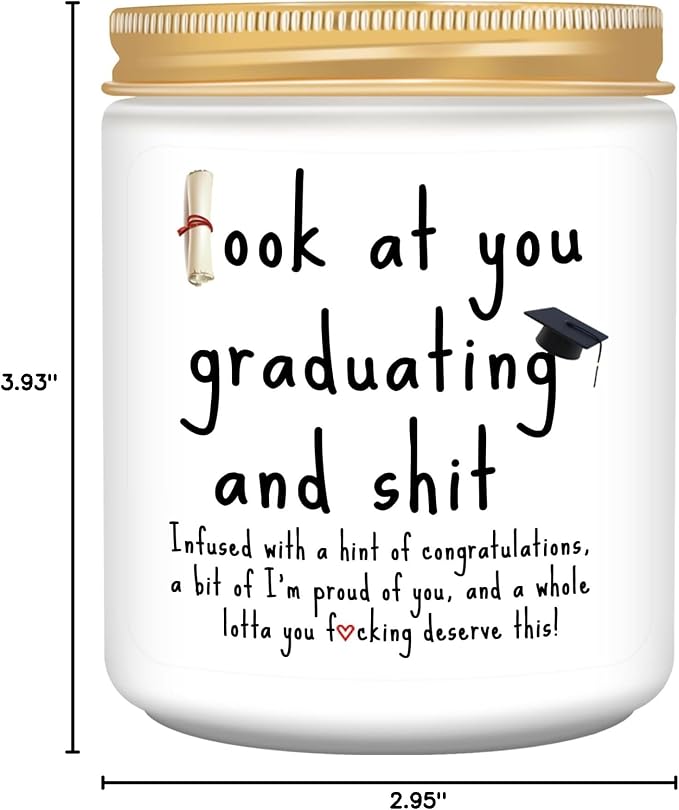 Graduation Gifts, 2026 Funny Graduation Gift for Her Him, Best Grad High School College Congratulations Masters PhD Degree Nurse - Lavender Scented Candles