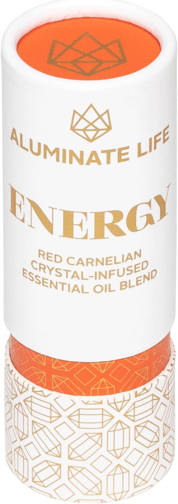 Crystal Infused Essential Oil Vial, 1 Oz, Energy - Red Carnelian Crystal Infused - Scents of Lemon, Grapefruit, & Bergamot - Aromatherapy Oils, Massage, Stress Relief