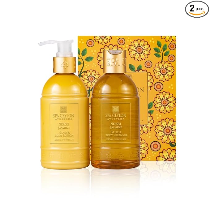 Spa Ceylon Neroli Jasmine Bath & Body Duo | Ayurvedic Body Wash & Body Lotion Set | Natural & Organic Skincare | Hydrating for Normal to Dry Skin