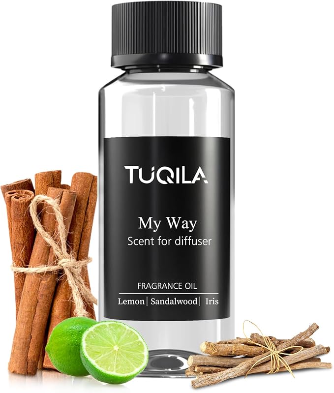 My Way Hotel Luxury Waterless Diffuser Oil 120ml 4.1Fl.Oz, Long Lasting Scent Oils for Cold Air Diffusers, Essential Oil Blend with Leather, Sandalwood, Cedarwood, Amber, Musk for Home, Office