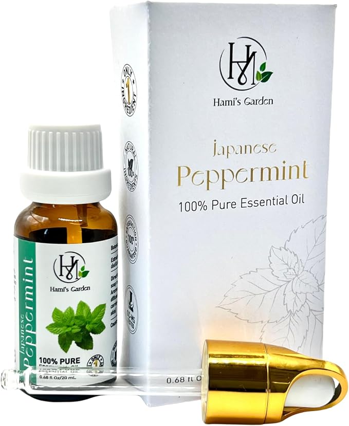Hami’s Garden Japanese Peppermint Essential Oil – 100% Pure and Natural – Premium Grade with Glass Dropper – 0.68 fl Oz/20 mL