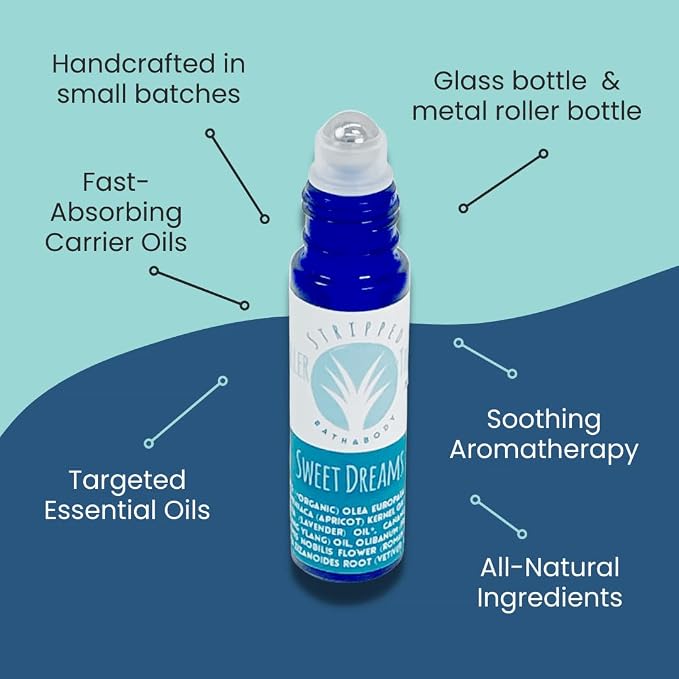 Sweet Dreams Bedtime Relaxation Aromatherapy | Night Time Unwind Support Aromatherapy Roll-On w/Lavender, Neroli & Chamomile Essential Oils | Stocking Stuffer Idea