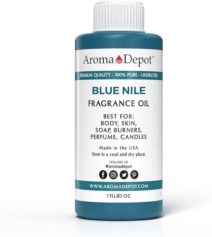 Aroma Depot 1 oz. Blue Nile Fragrance Oil, Perfume Oil, Scented Oil for Making, Soap, Candle Making & Incense. Used in Aromatherapy Diffusers, Warmers, and Burners. DIY Such as Lotions & Creams.