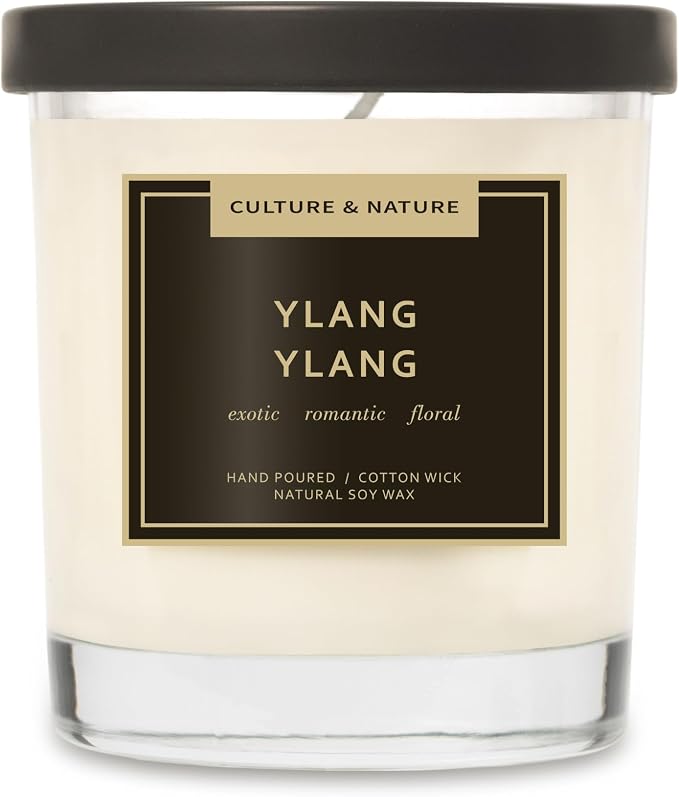 CULTURE & NATURE Natural Soy Wax Candle 7oz Ylang Ylang Scented