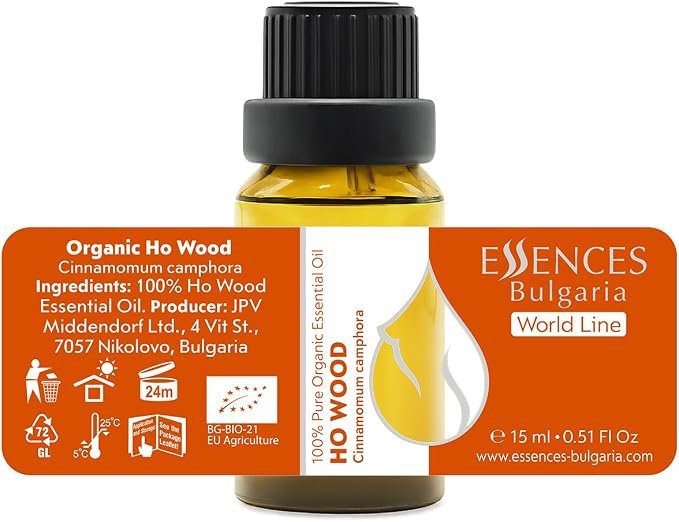 Essences Bulgaria Ho Wood Essential Oil 15ml (0.51 Fl Oz) | Cinnamomum camphora | 100% Pure, Natural, Undiluted | Aromatherapy, Cosmetics | Vegan, Non-GMO, Cruelty-Free
