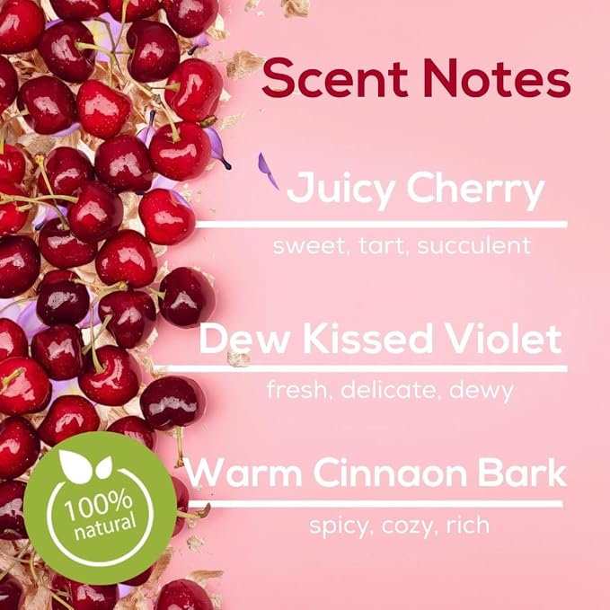 Scent Fill 100% Natural Cherry Almond Twist Plug in Air Freshener, Scented Oil Refills, 3 Refills