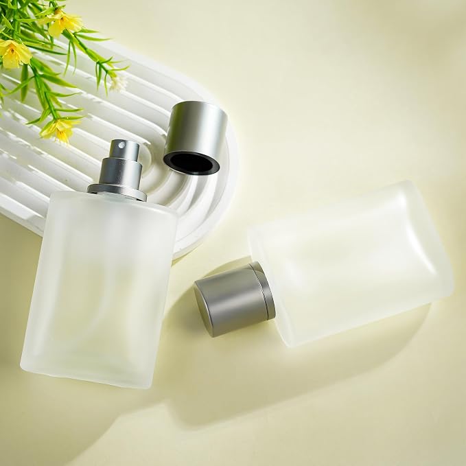 YU FENG Glass Perfume Bottles Empty Refillable Atomizer 2 Pack 100ml/3.4oz（Cylinder）