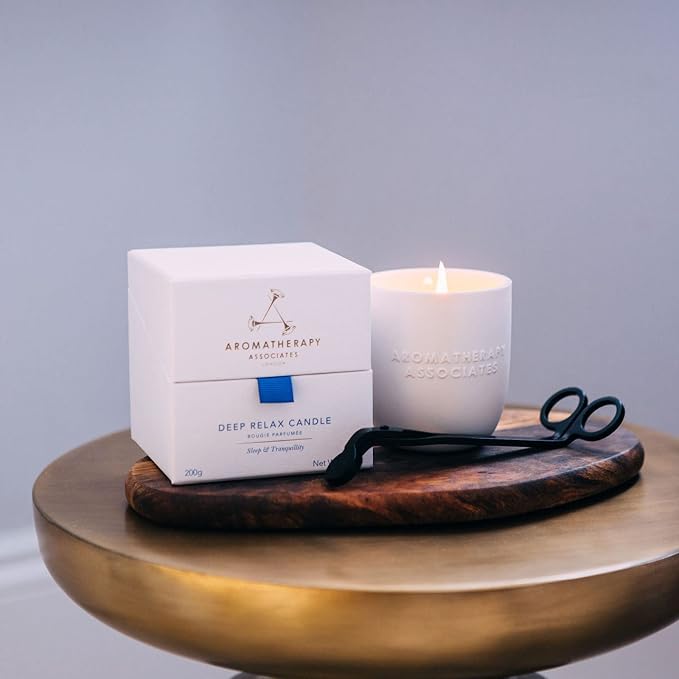 Aromatherapy Associates Deep Relax Candle. Hand Poured Vegan Wax for Sleep and Tranquility. Crafted with Vetivert and Chamomile Essential Oils. 40 Hour Burn Time (7.05 oz)