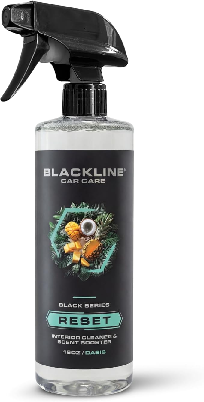 Blackline Luxury Scented Leather Interior Car Cleaner Reset Deep Cleans & Deodorizes All Surfaces, pH-Neutral High-Foam Formula, Long-Lasting Premium Fragrance and Deodorization for Car - Oasis