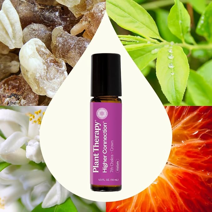 Plant Therapy Chakra 7 Higher Connection (Crown Chakra) Essential Oil Blend Pre-Diluted Roll-On 10 mL (1/3 oz) 100% Pure, Natural Aromatherapy
