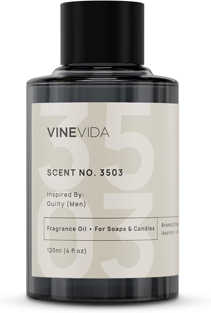 VINEVIDA Scent NO. 3503 Fragrance Oil - 120mL (4oz) - Inspired by: Guilty (Men) - Made in USA - Candle Scents - Soap Making