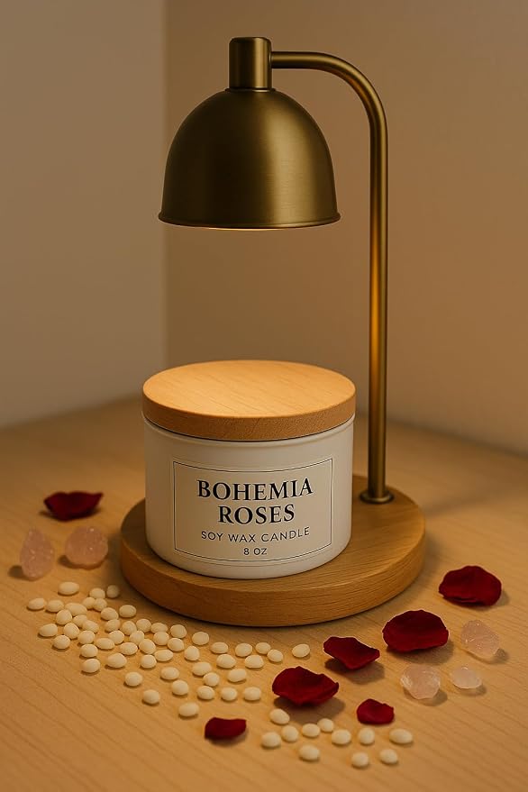 Bohemia Roses Soy Candle – 8 oz Luxury Floral Scented Candle – Romantic Rose Fragrance for Bedroom & Home Décor – Clean Burning Dual Wick – Aqua MARR