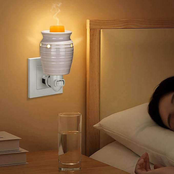 STAR MOON Ceramic Pluggable Wax Melt Warmer, Diffuser for Fragrance Oil, Candle Melter Plug in Wall for Home, Office and Spa, Ideal Gifts, with Two Bulbs