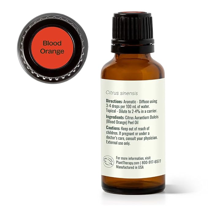 Plant Therapy Blood Orange Essential Oil 30 mL (1 oz) 100% Pure, Undiluted, Therapeutic Grade