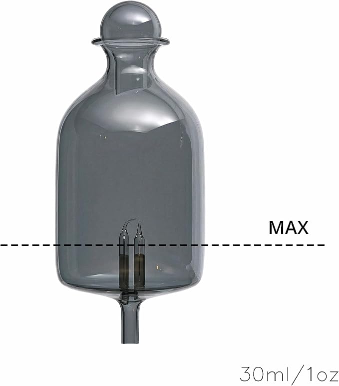 30ml Hand-Blown Glass Atomizing Chamber for Waterless Essential Oil Diffusers, Smoky Reservoir, Plastic-Free Nebulizing Vessel, DIY Replacement Accessory, [NUIT]