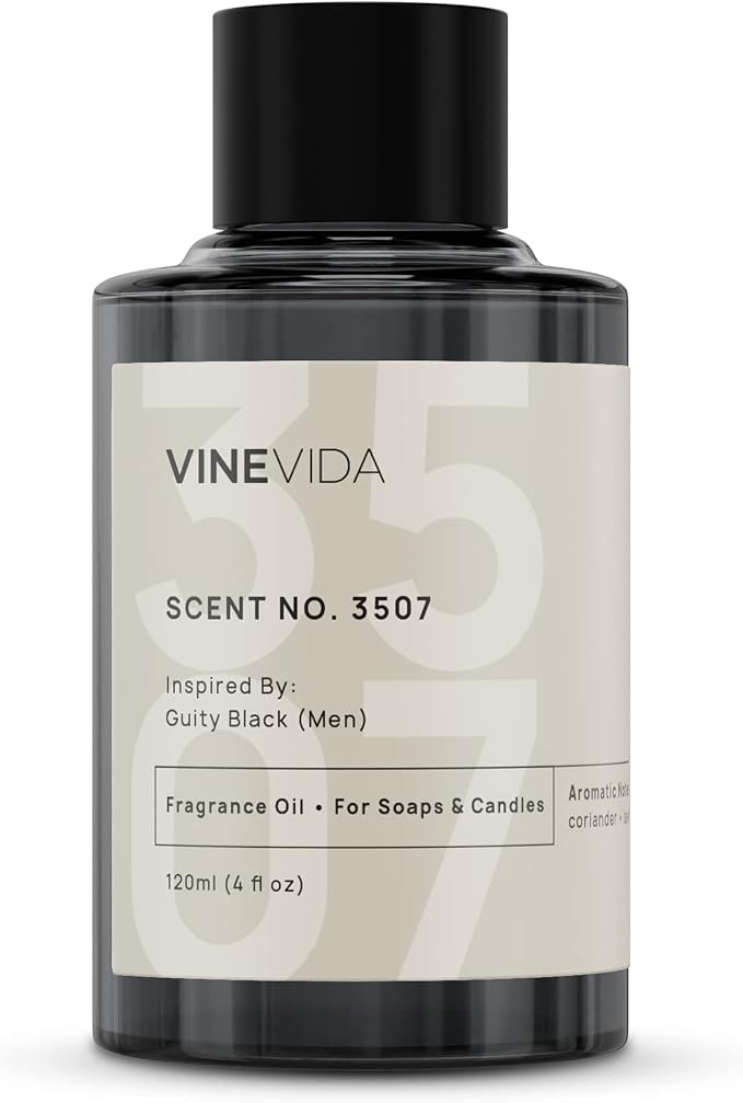 VINEVIDA Scent NO. 3507 Fragrance Oil - 120mL (4oz) - Inspired by: Guilty Black (Men) Fragrance Oil for Candle Making - Made in USA Candle Scents Scents for Soap Making