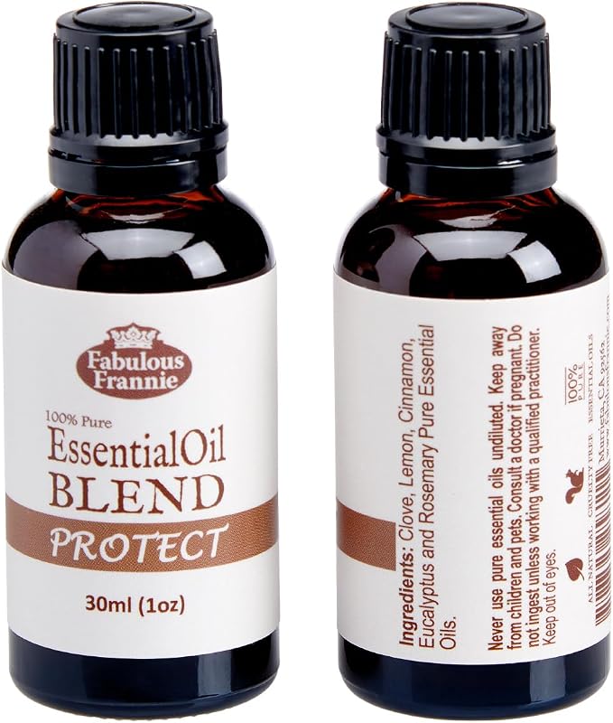 Fabulous Frannie Protect 30ml Pure Undiluted Essential Oil Blend of Clove, Lemon, Cinnamon, Eucalyptus and Rosemary Essential Oils