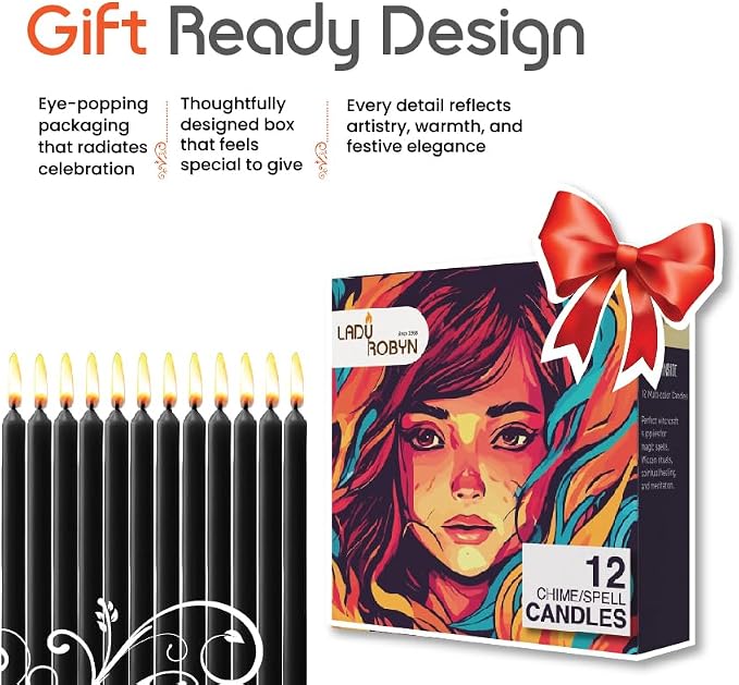 Spell Candles (Set of 12, Black)