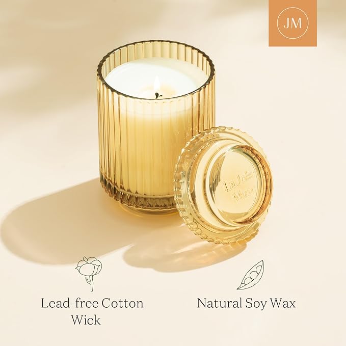 LA JOLIE MUSE Yuzu & Neroli Blossom Candles, Scented Candle Gifts for Women&Men, Natural Soy Candles, Long Burning Luxury Jar Candle, 11oz