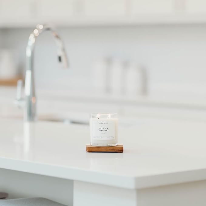 Calyan Wax Co. Home & Holiday 2 Wick Scented Candle - 37 Hour Burn - Luxury Clean Soy Wax Candles - Long Lasting Large Glass Jar Candle for Home - 8.8oz