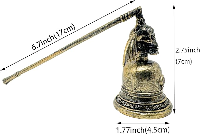 Candle Snuffer Accessory for Putting Out Extinguish Candle Wicks Flame Safely， Skull Candle Snuffers Accessory for Candle Lovers Suitable (Gold)