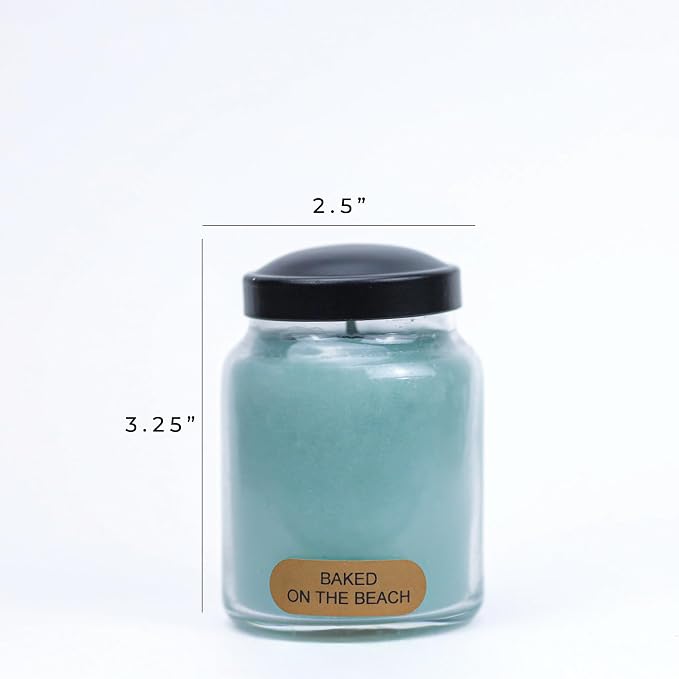A Cheerful Giver - Baked On the Beach - 6oz Baby Scented Candle Jar with Lid - Keepers of the Light - 30 Hours of Burn Time, Gift Candle, Blue