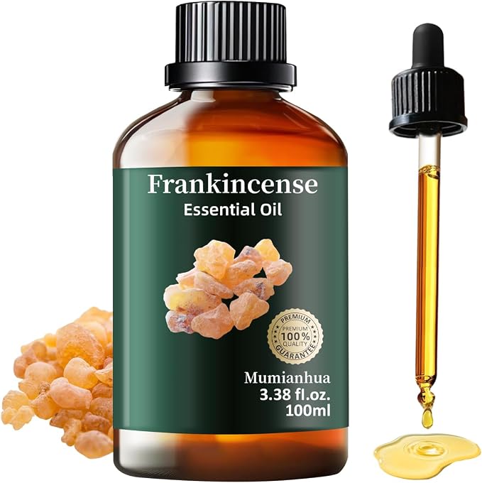 Frankincense Essential Oil, Pure Mumianhua Boswellia Oil for Meditation & Evening Calm, Grounding Aroma for Diffuser, Skin Renewal, DIY Serum, Candle & Soap Making – 3.38 Fl Oz