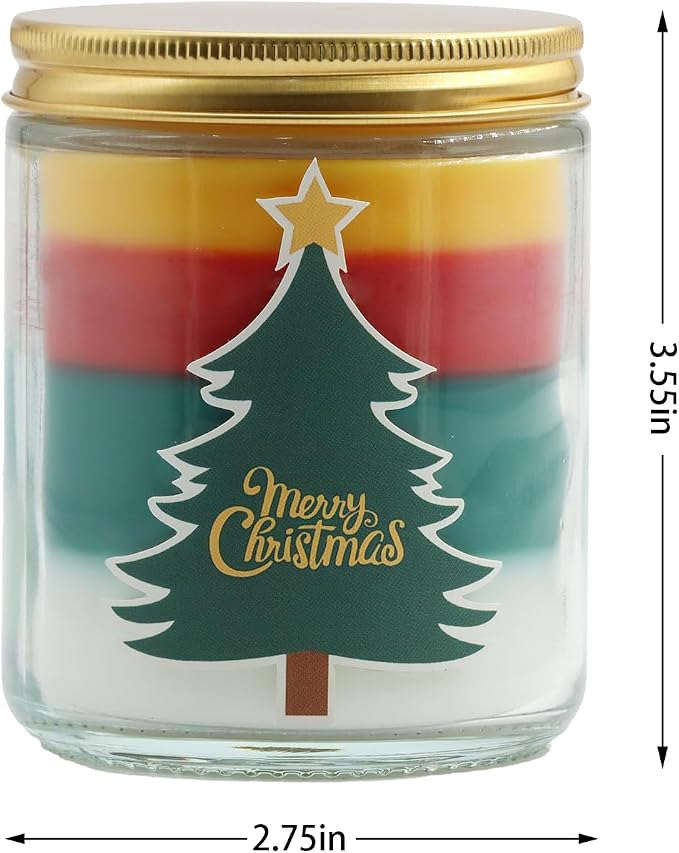 Christmas Candles - Christmas Gifts for Women, Aromatherapy Candle for Home Scented, Natural Soy Wax Fir Scented Candles